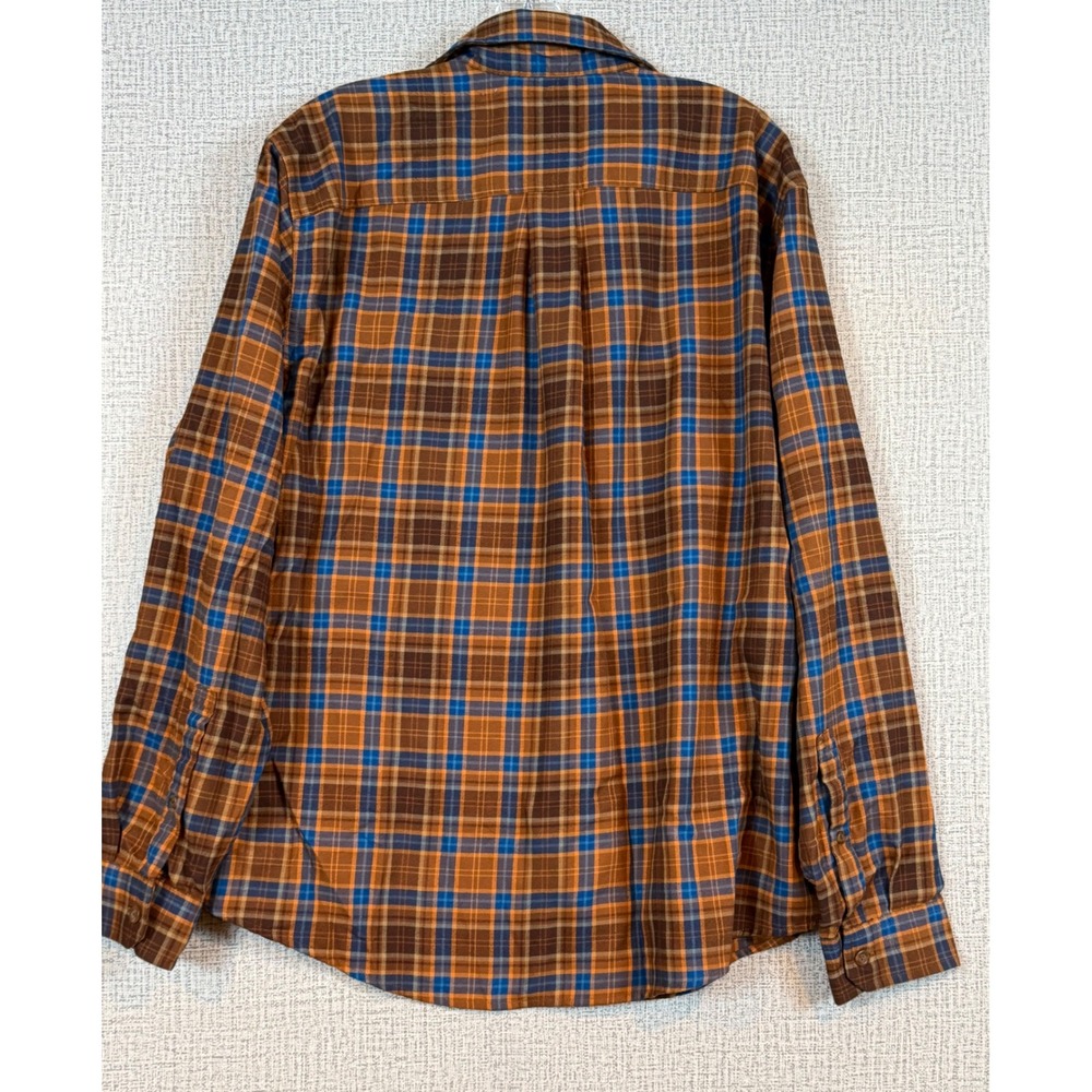 Eddie Bauer Mens Large Orange Plaid Mesh Back Hiking Button Down Shirt Gorpcore - Picture 5 of 8